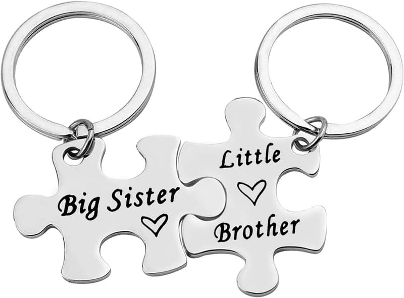 Brother-Sister Keychain Set - Family Gifts for Kids