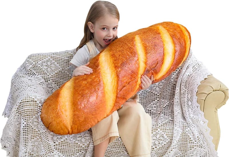 Bread Shape Pillow - 40 in 3D Simulation Soft Plush Cushion