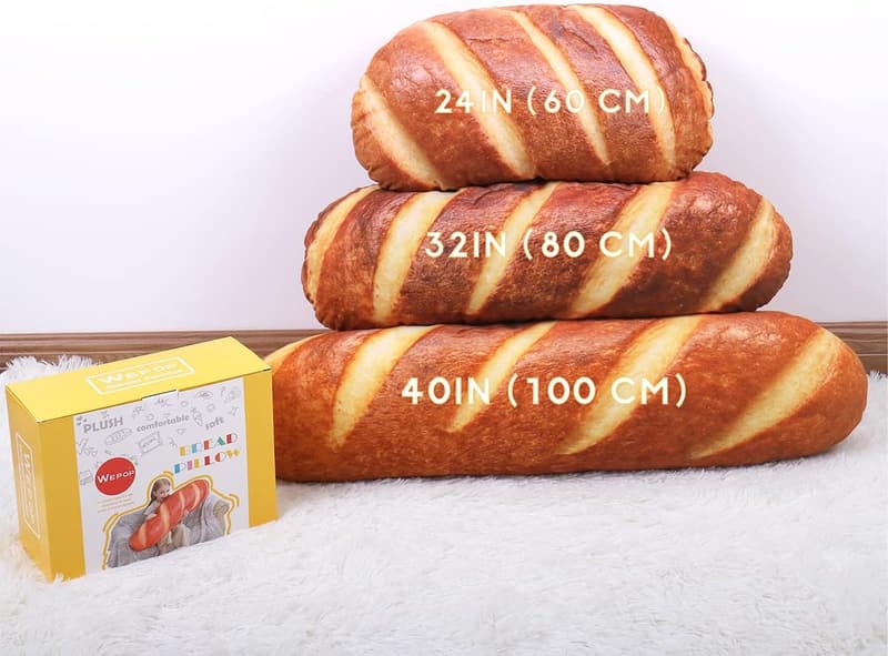 Bread Shape Pillow - 40 in 3D Simulation Soft Plush Cushion