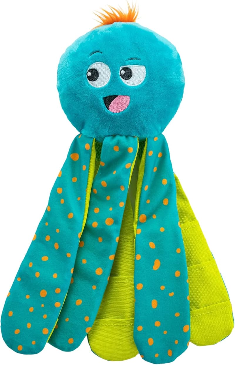Interactive Plush Octopus Dog Puzzle Toy - Blue