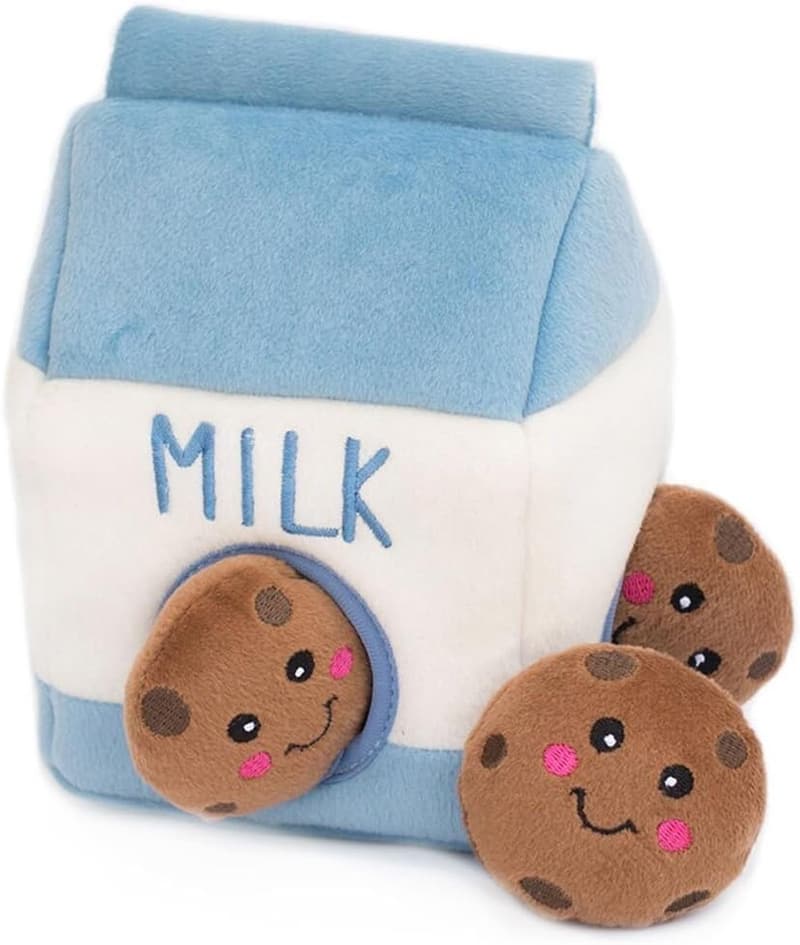 Interactive Plush Hide & Seek Toy for Small Dogs - Milk & Cookies
