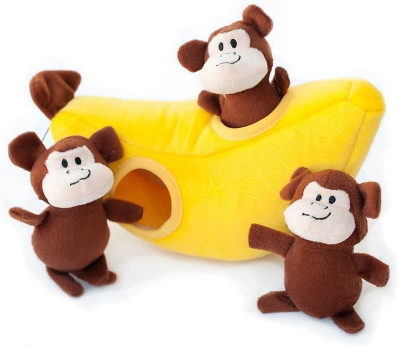 Interactive Plush Hide & Seek Dog Toy - Monkey 'n Banana