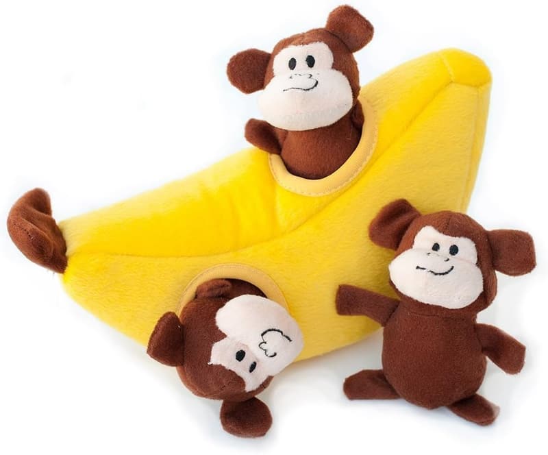 Interactive Plush Hide & Seek Dog Toy - Monkey 'n Banana