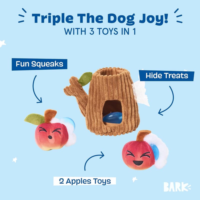 Interactive 3-in-1 Dog Toy Puzzle with Crinkle & Squeakers