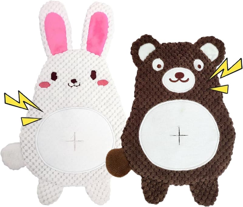 Squeaky Dog Toy Set - Crinkle Snuffle Rabbit & Bear for Puppies
