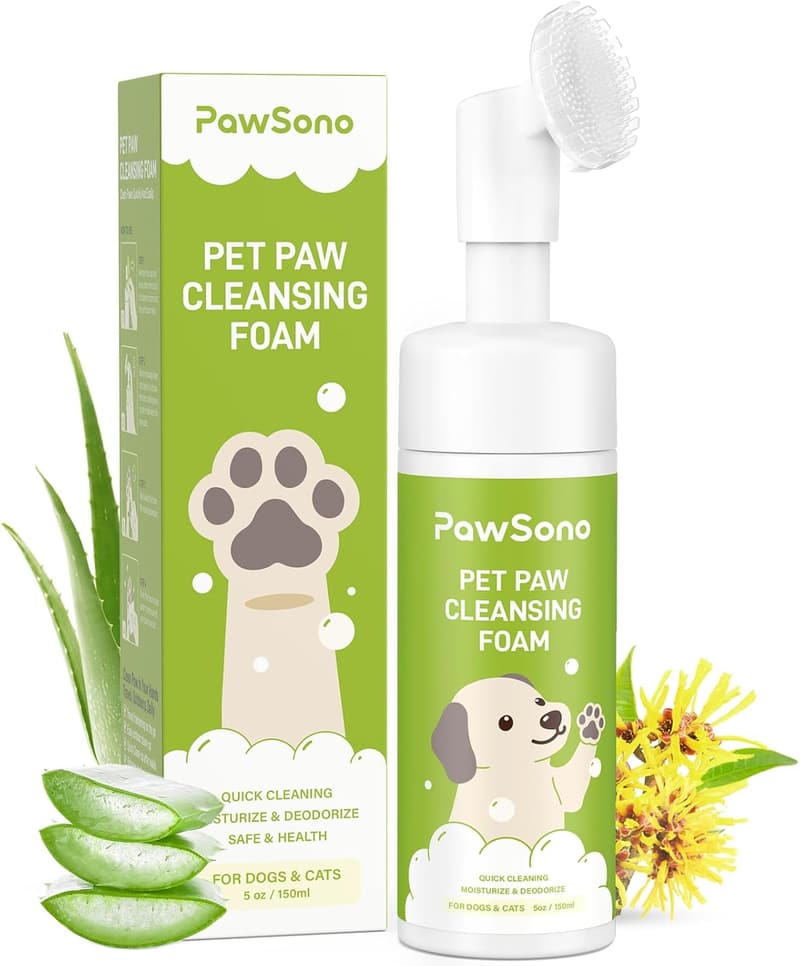 Pet Paw Cleaner with Built-in Scrubber Brush – No-Rinse Foaming Wash