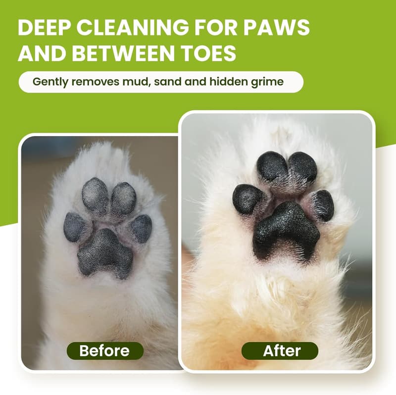 Pet Paw Cleaner with Built-in Scrubber Brush – No-Rinse Foaming Wash