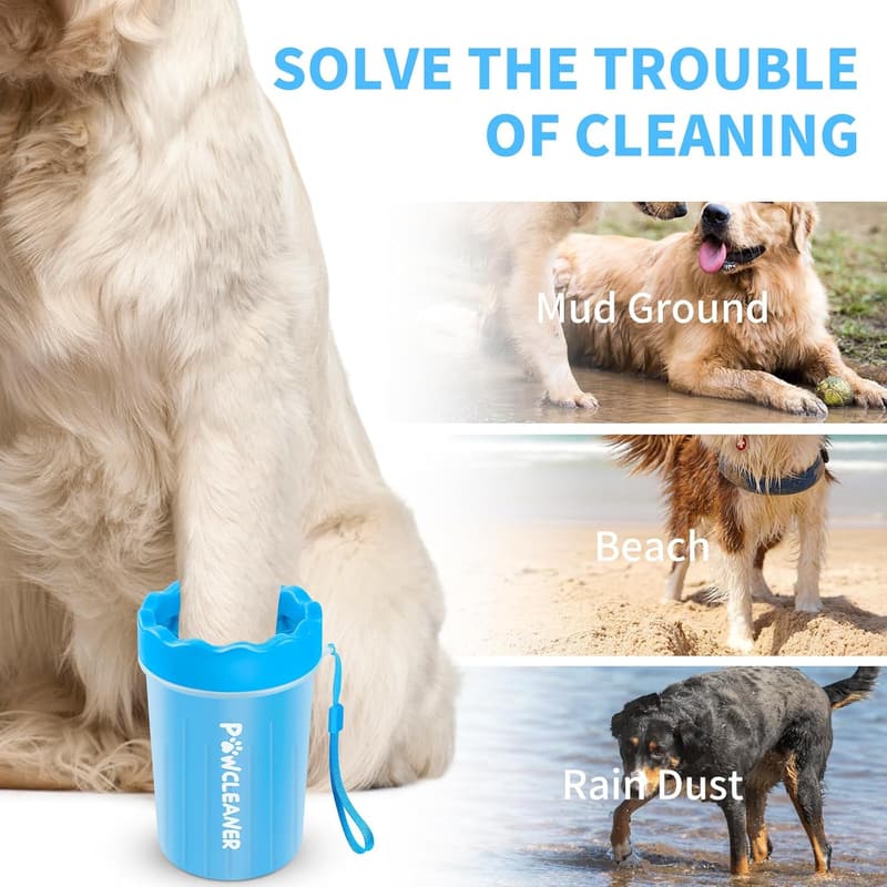 Dog Paw Cleaner with Three Absorbent Towels for All Breeds