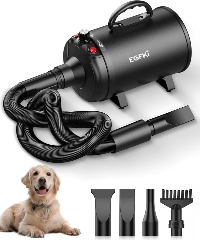 High Velocity Dog Dryer, 5.2HP with Adjustable Speed & 4 Nozzles