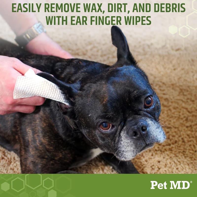 Pet MD Dog Ear Wipes with Eucalyptus & Aloe Vera - 50ct