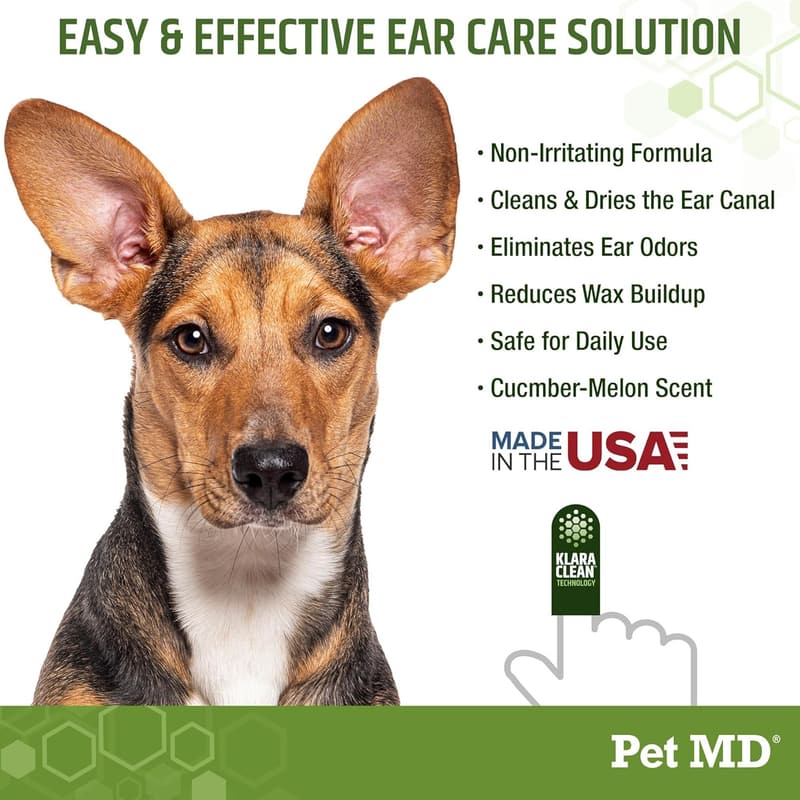 Pet MD Dog Ear Wipes with Eucalyptus & Aloe Vera - 50ct