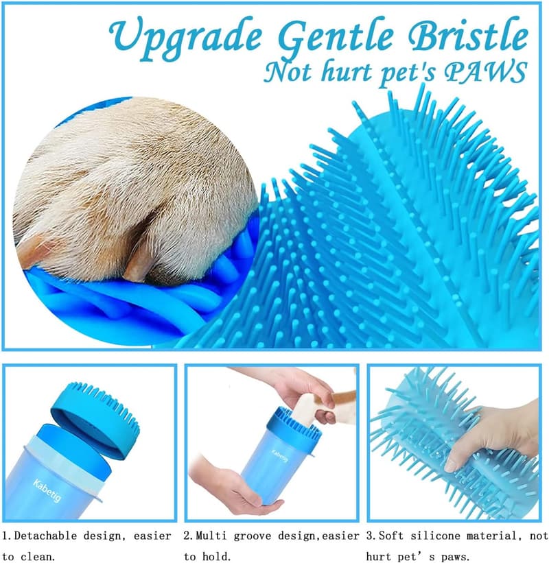 Large Dog Paw Cleaner & Washer with 3 Towels (Blue)