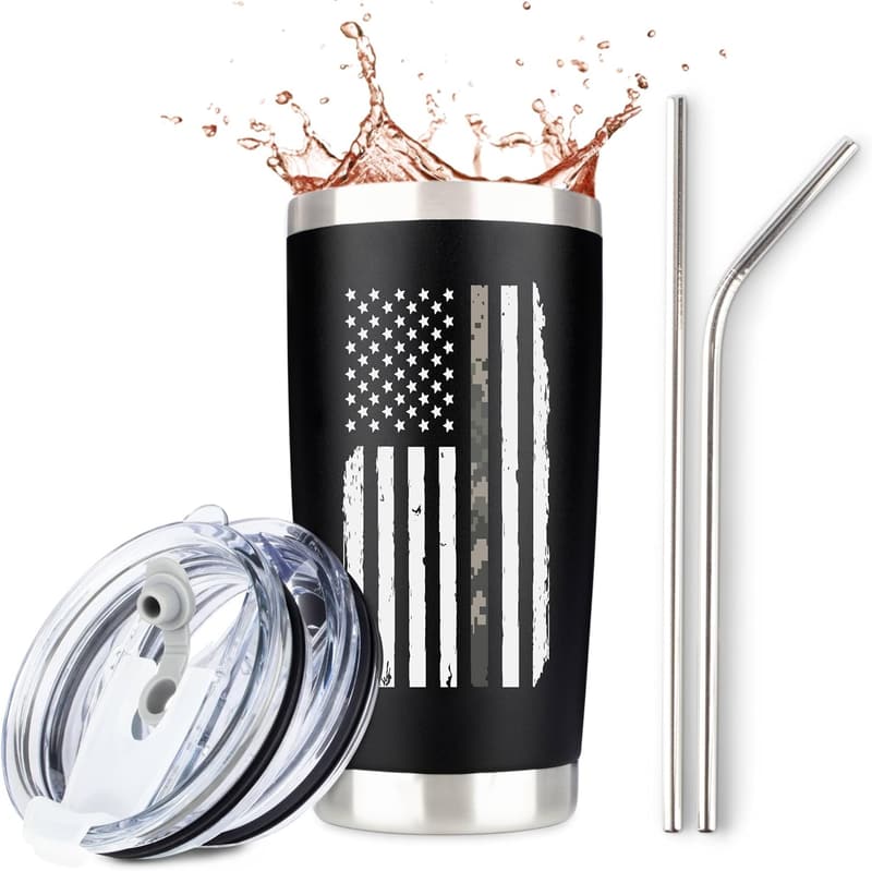 Veteran's Retirement Army Camo Stainless Steel Travel Tumbler