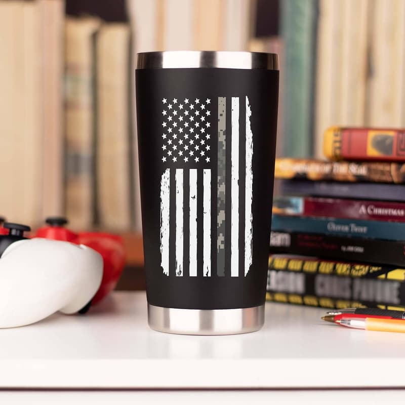 Veteran's Retirement Army Camo Stainless Steel Travel Tumbler