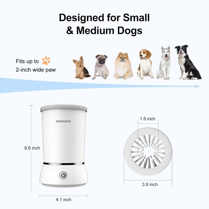Portable Electric Dog Paw Cleaner for Small to Medium Dogs