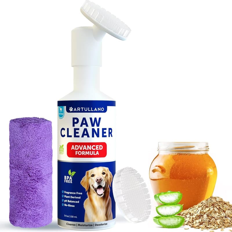 Dog Paw Cleaner - Silicone Brush & 5oz Foaming Cleanser