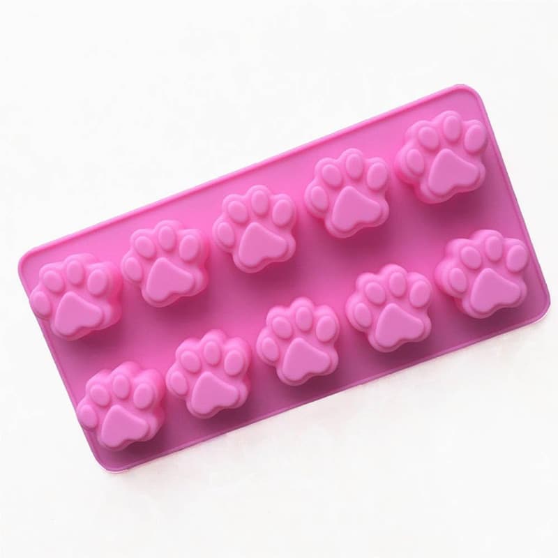 Mini Animal Paw Print Silicone Baking and Ice Tray - Pink