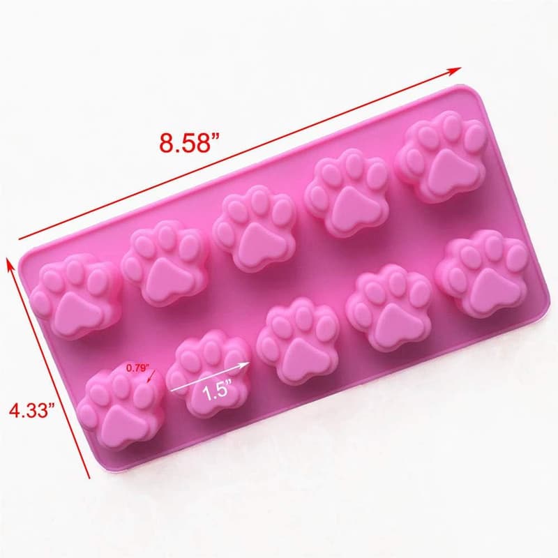 Mini Animal Paw Print Silicone Baking and Ice Tray - Pink
