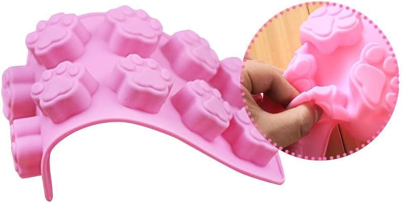 Mini Silicone Dog Paw Print Ice Cube Mold Set of 3