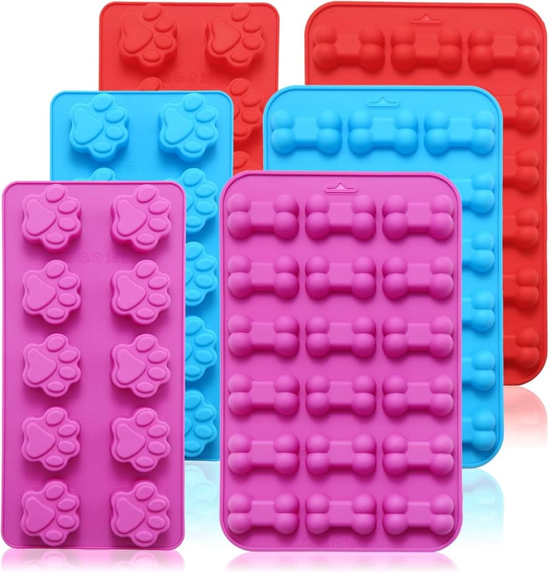 Silicone Puppy Paw & Bone Molds for Baking, 6PCS
