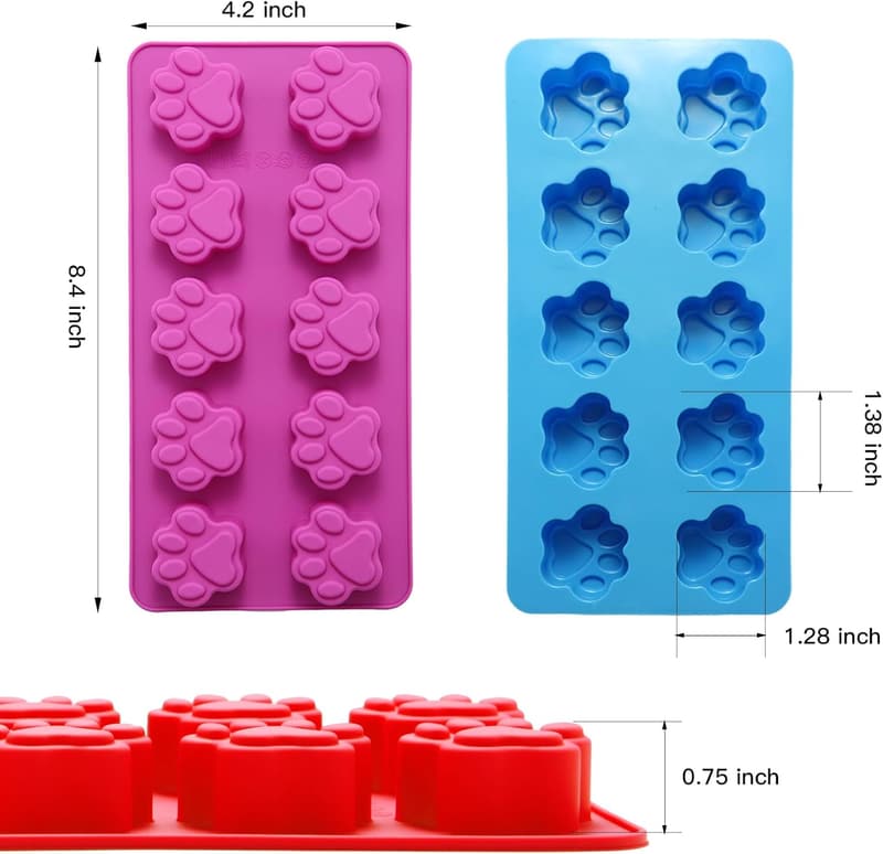 Silicone Puppy Paw & Bone Molds for Baking, 6PCS