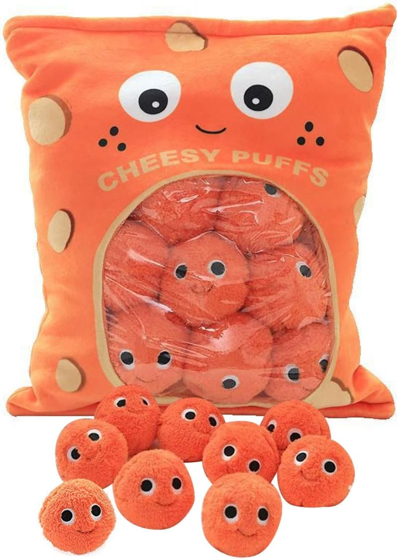 Cheesy Puffs Plush Pillow for Kids - Game Toy & Home Decor