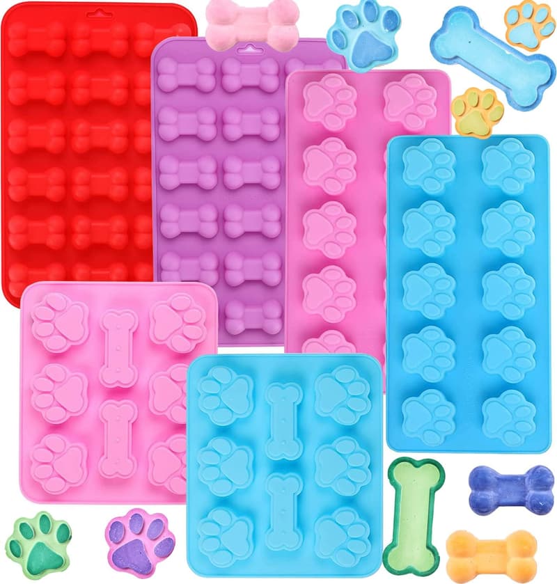Paw Print and Bone Silicone Molds for Dog Treats and Candy