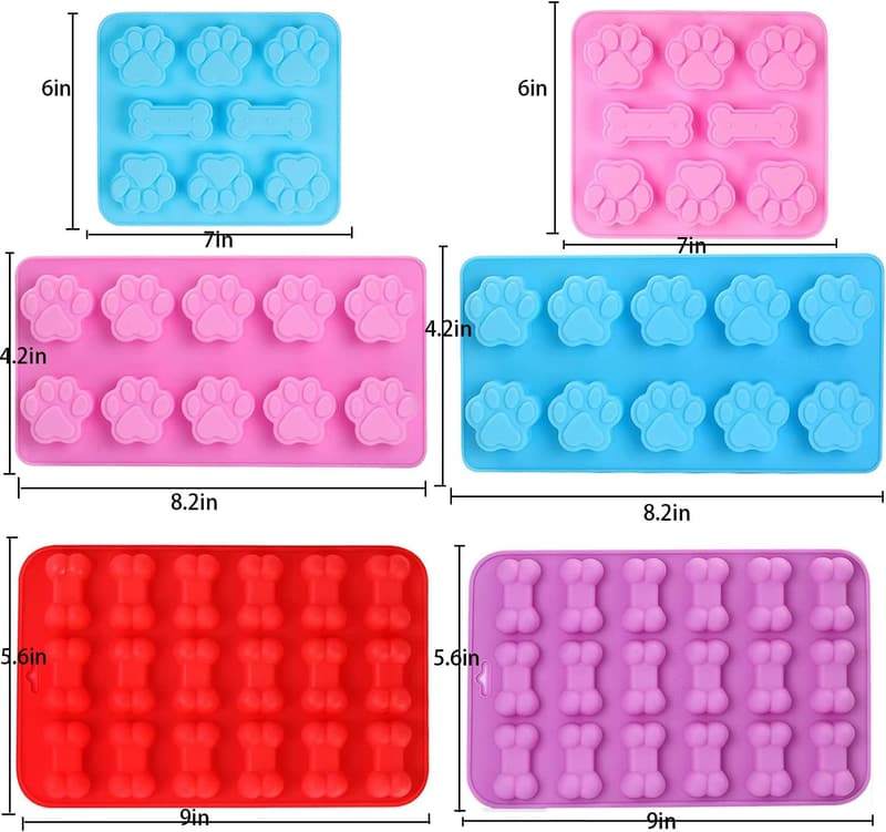 Paw Print and Bone Silicone Molds for Dog Treats and Candy