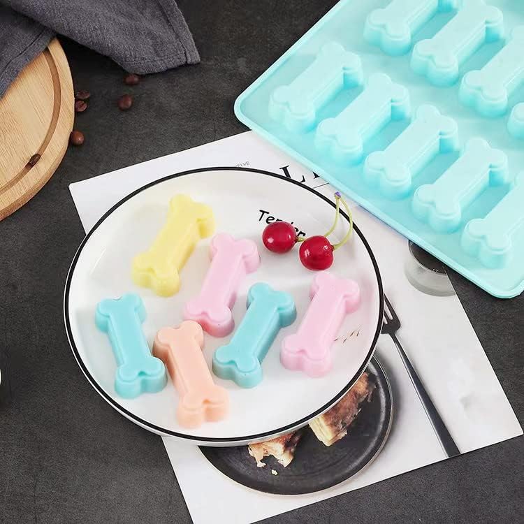 Large Red Silicone Dog Treat Molds Set with Spatula