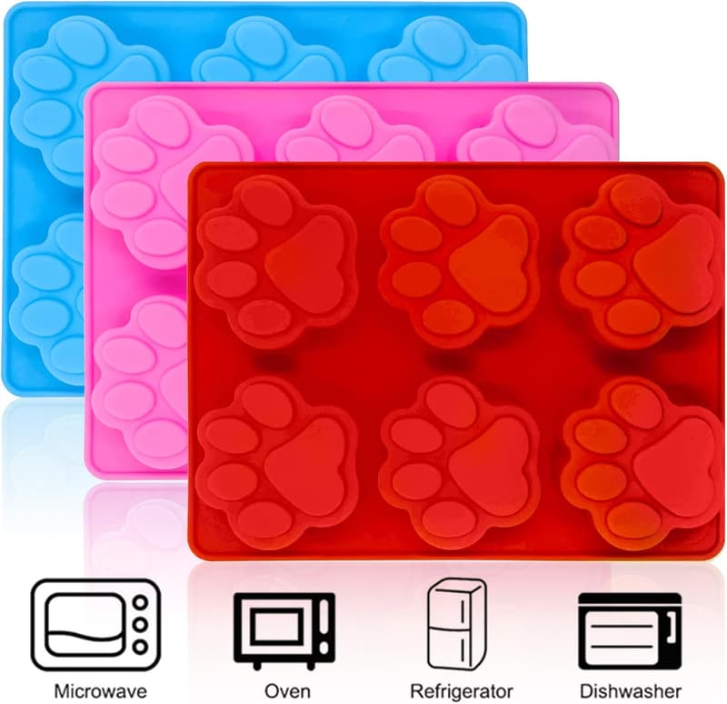 Silicone Puppy Paw & Bone Cookie Cutter Molds