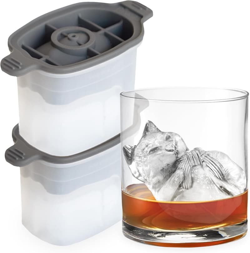 Cat Lover's Ice Molds - Set of 2 Silicone Kitten Shaped Chillers
