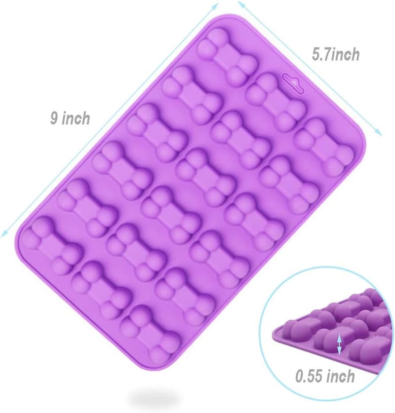 Paw Print Silicone Treat Molds for Baking and Freezing, Set of 4