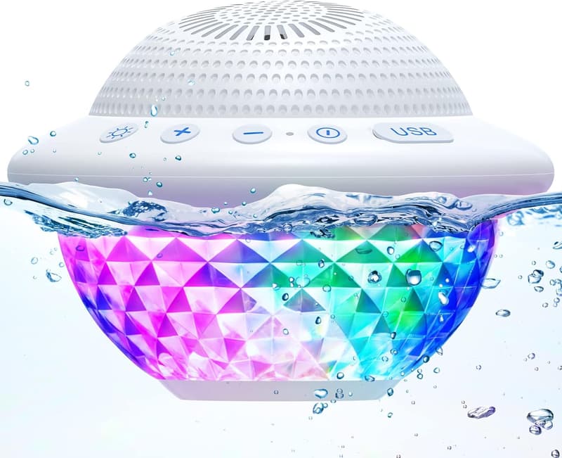 IPX7 Waterproof Bluetooth Pool Speaker with LED Lights