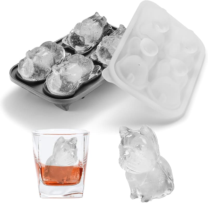 French Bulldog Ice Cube Mold Tray for Whiskey & Cocktails