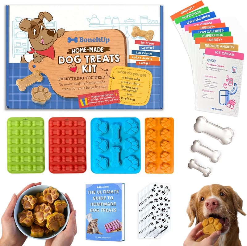 Dog Treats Silicone Molds Set with Healthy Recipes
