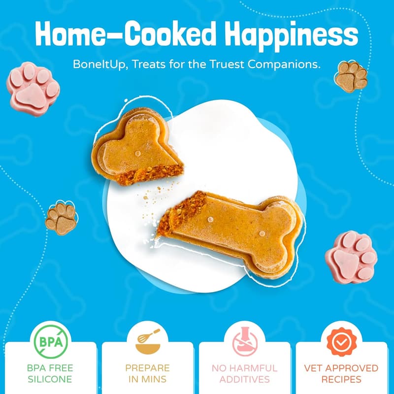 Dog Treats Silicone Molds Set with Healthy Recipes