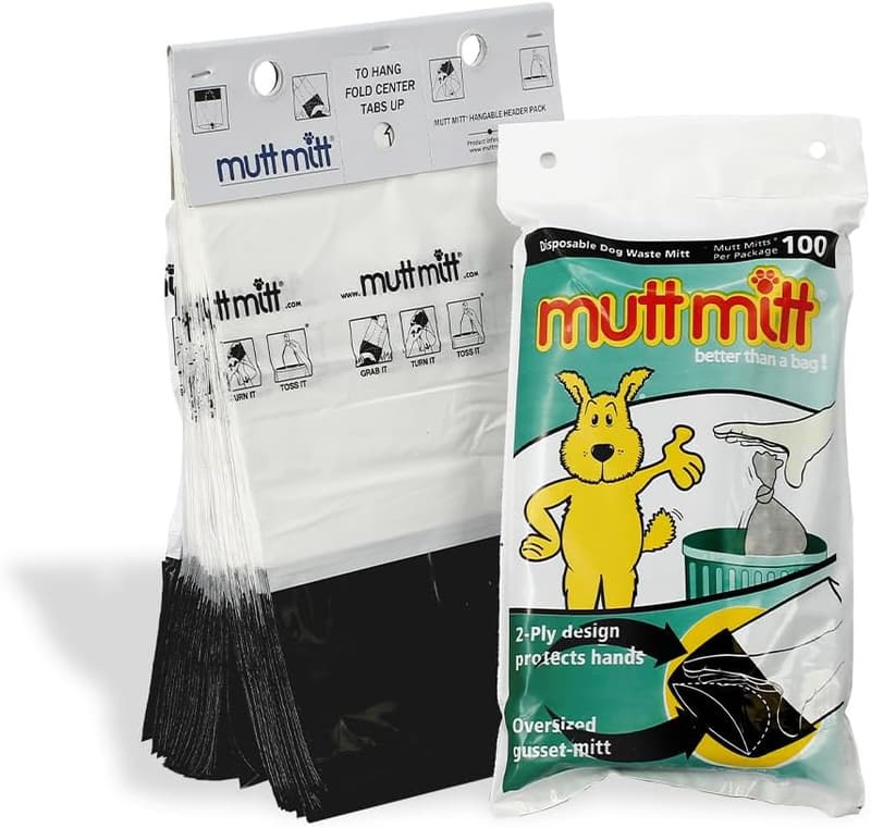 Dog Waste Bag Station with 100 2-Ply Black & White Bags