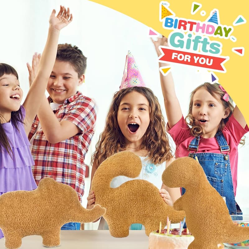 Birthday Dino Nugget Plush Pillow for Kids and Teens