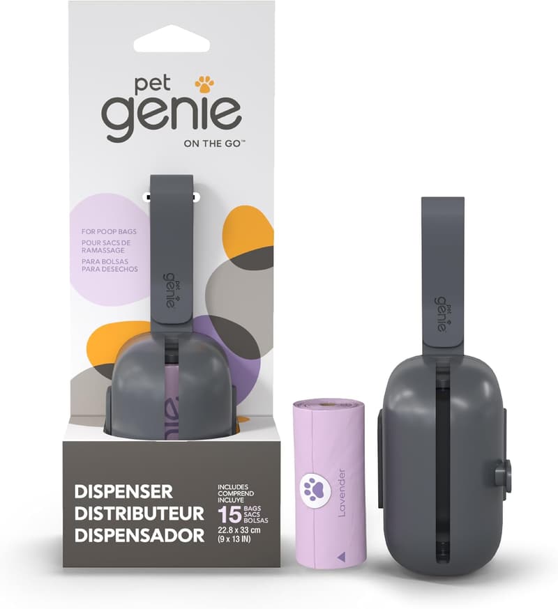Compact Dog Poop Bag Dispenser with Lavender Scented Bags