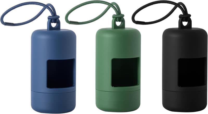Portable Dog Poop Bag Dispenser for Leash - 3-Pack Set