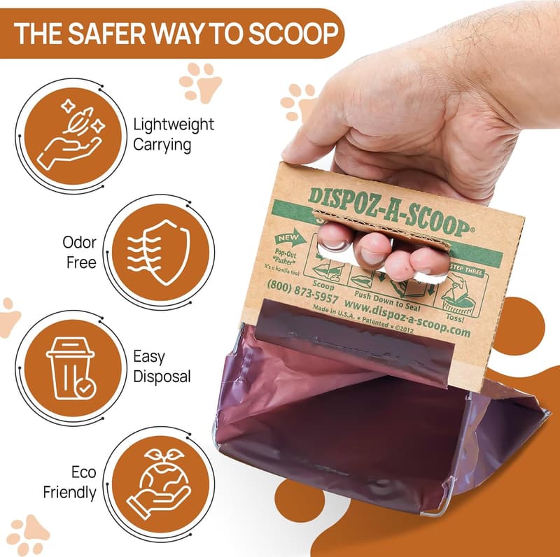 Portable Dog Pooper Scooper with 250 Bags - No-Touch Solution