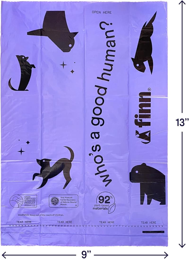 Biobased Dog Waste Bags - Unscented, Set of 120