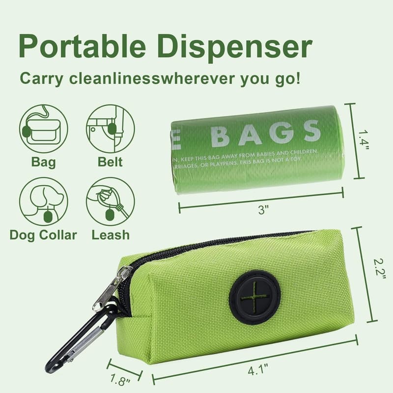 Pine-Scented Dog Poop Bags with Handles - 120 Count