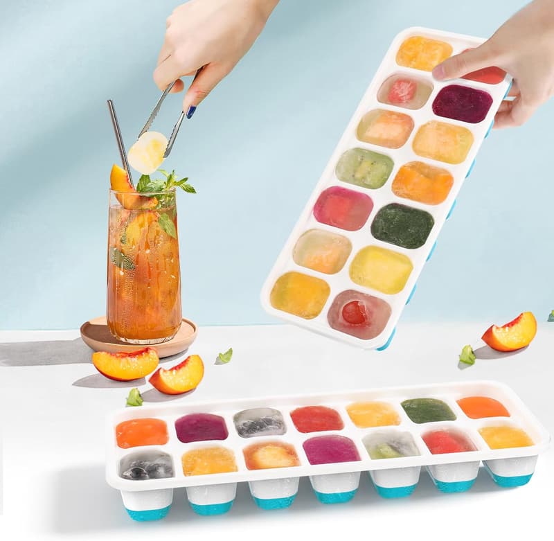 BPA-Free Stackable Ice Cube Trays with Spill-Resistant Lid