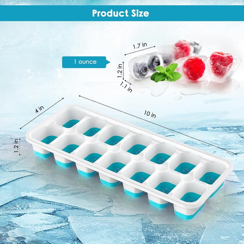 BPA-Free Stackable Ice Cube Trays with Spill-Resistant Lid