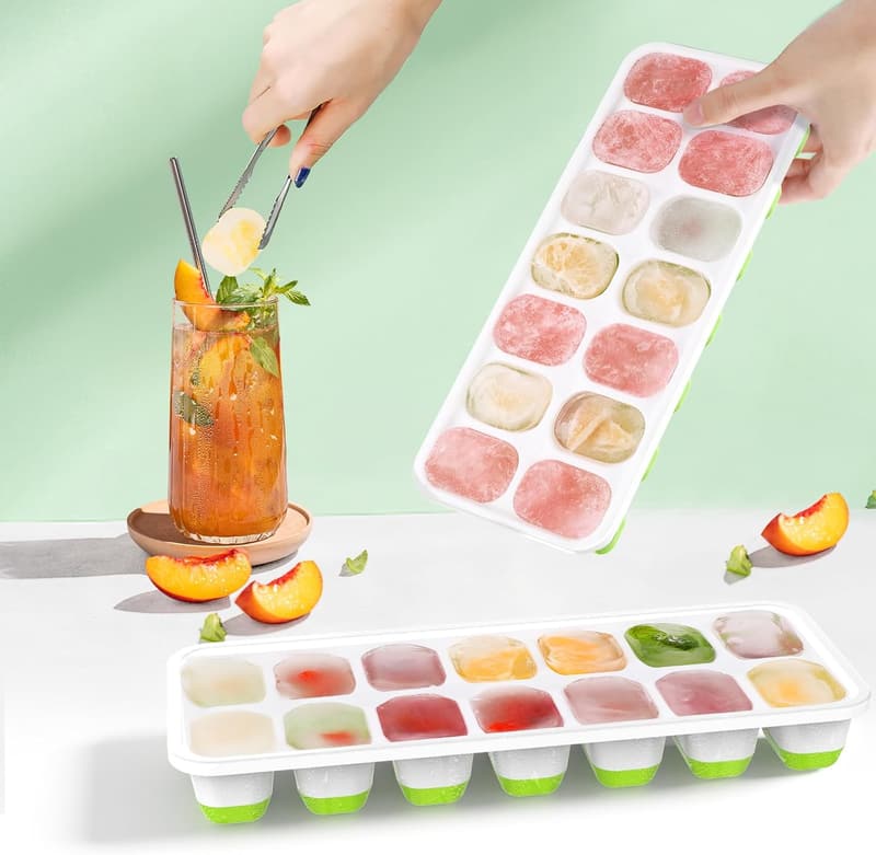 Durable Stackable Ice Cube Trays with Lids - BPA Free, 56 pcs