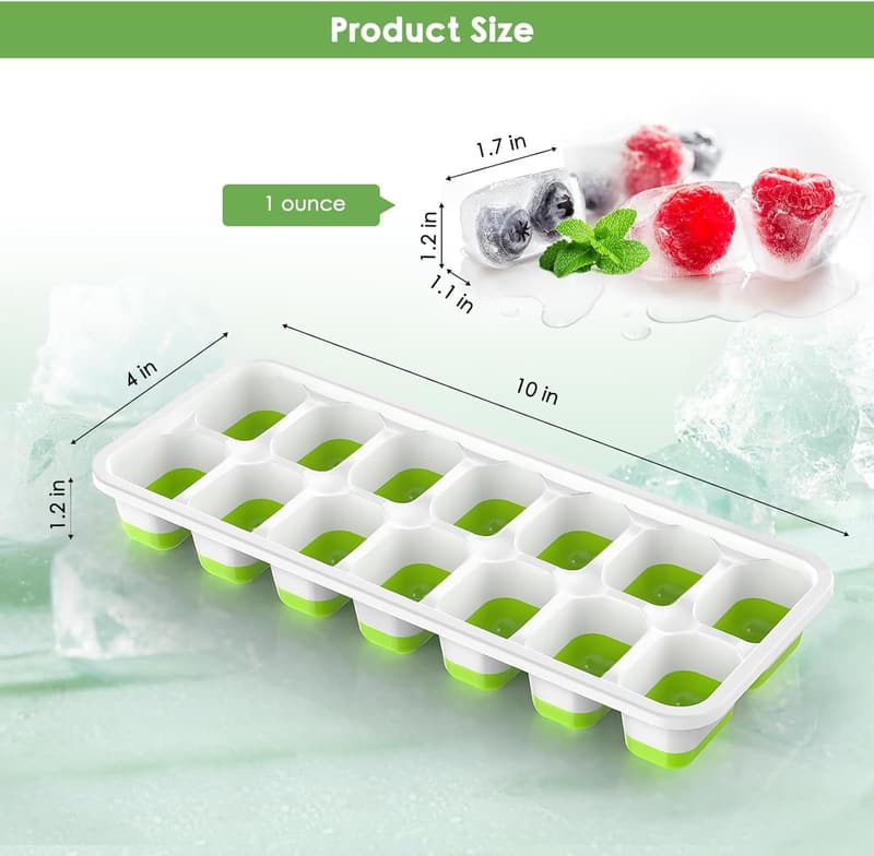 Durable Stackable Ice Cube Trays with Lids - BPA Free, 56 pcs