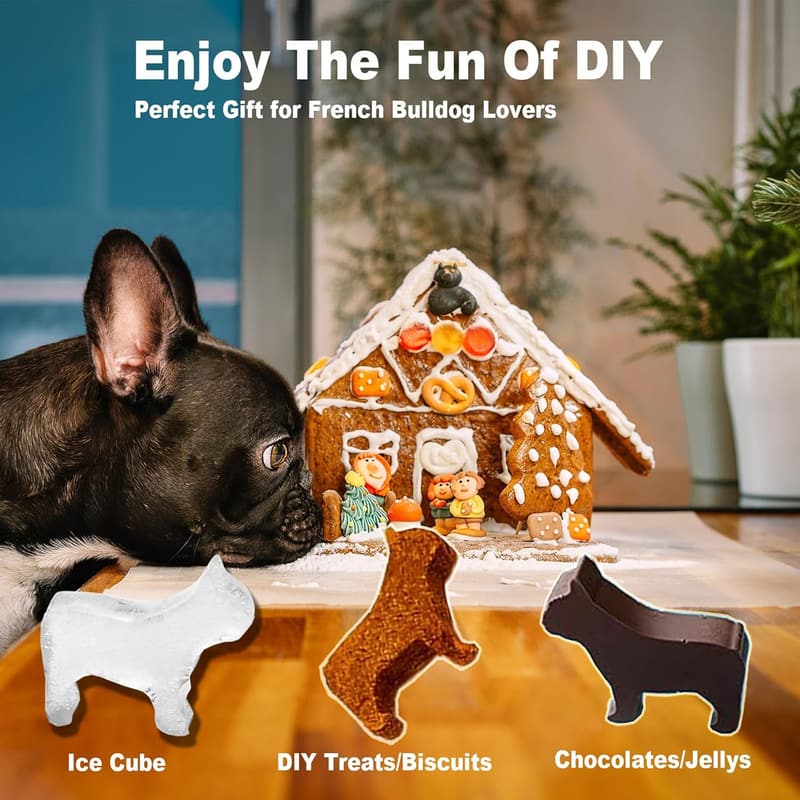 French Bulldog Ice Cube Tray, Silicone Mold for Baking & Freezing