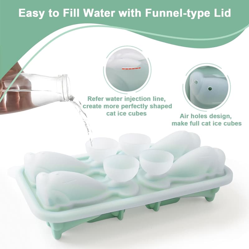 Cute Dog Ice Cube Tray - 3D Silicone Molds for Drinks