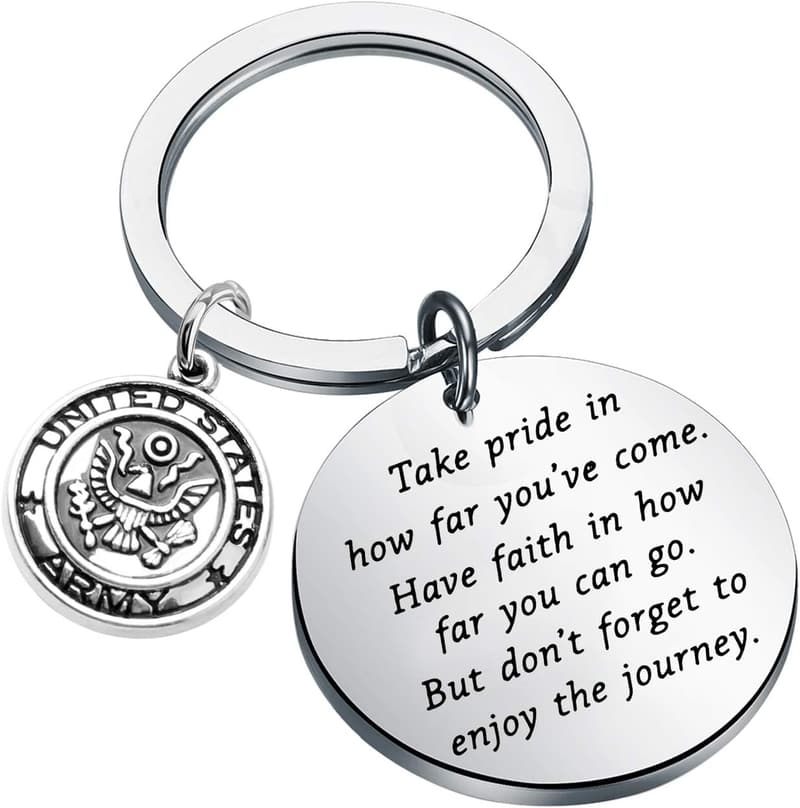 Army Keychain Gift for Military Deployment and Graduation